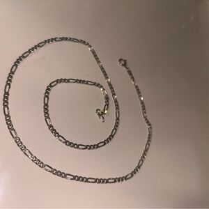 Mejuri Sterling Silver Figaro Chain Necklace
